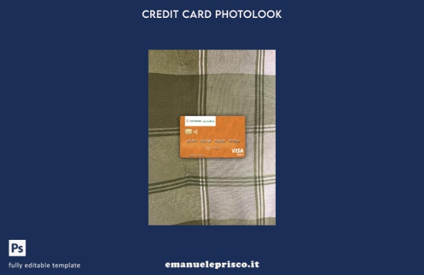 modello frontale photolook con carta di debito visto Egypt Bank of Alexandria in